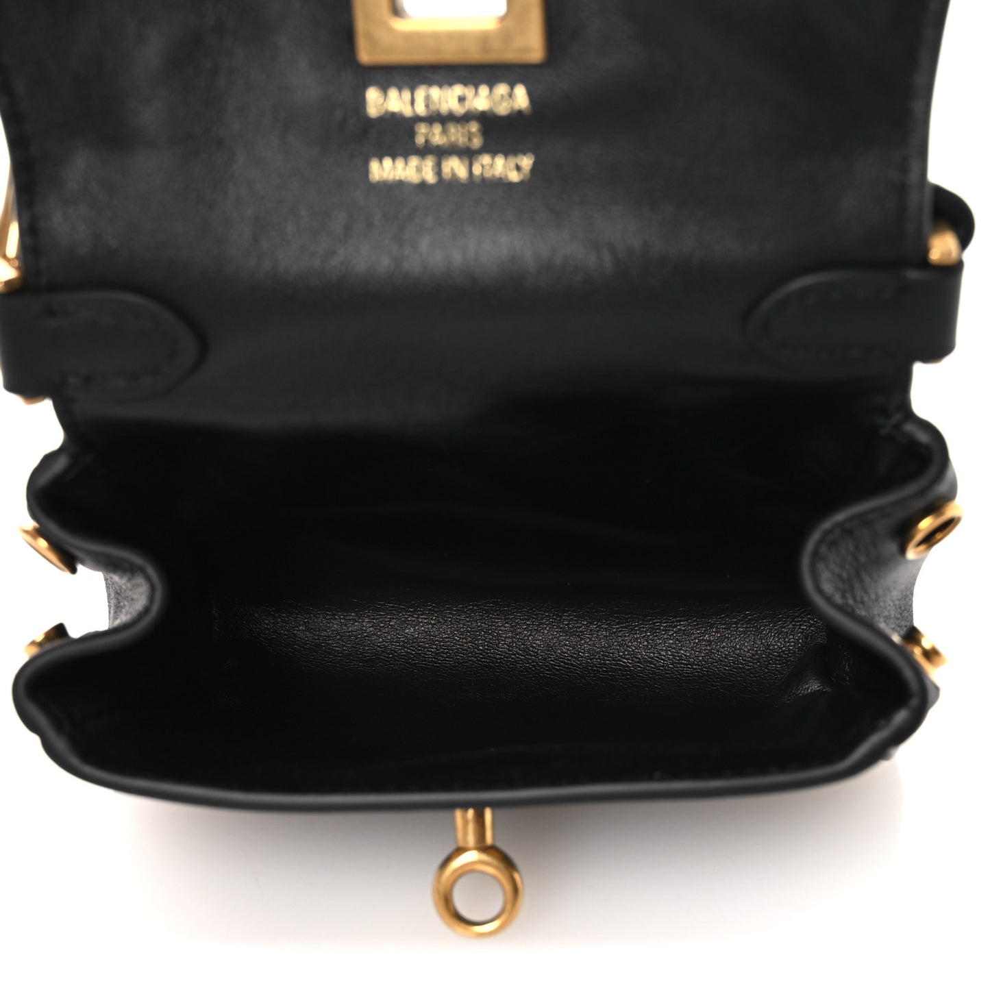 Smooth Calfskin Rodeo Micro Bag Charm Black