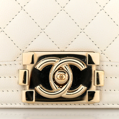 Chanel Caviar Quilted Small Boy Flap  White 11 of 12