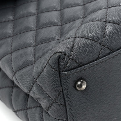 Chanel Caviar Lizard Quilted Large Coco Handle Flap Grey 13 of 16