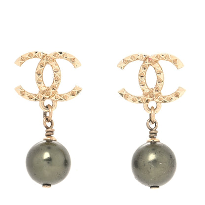 Chanel Bead CC Drop Earrings Gold 1 of 4