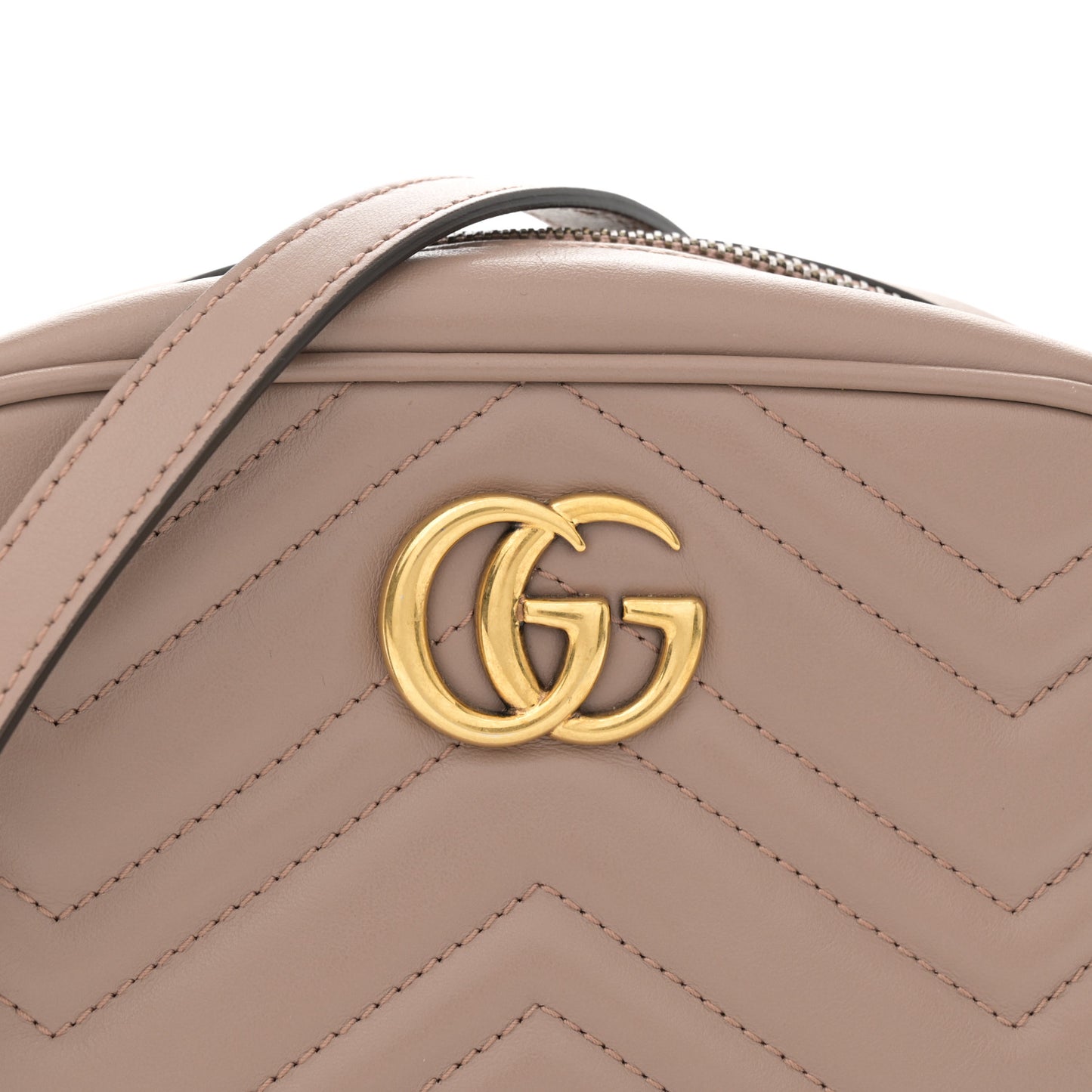 Calfskin Matelasse Mini GG Marmont Chain Shoulder Bag Porcelain Rose
