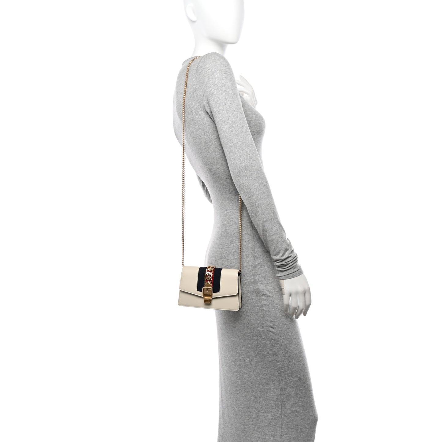 Calfskin Super Mini Sylvie Chain Shoulder Bag White