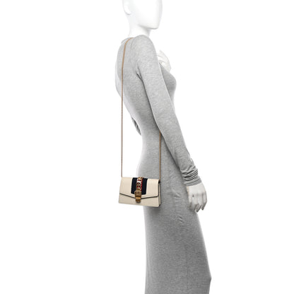 Gucci Calfskin Super Mini Sylvie Chain Shoulder Bag White 2 of 11