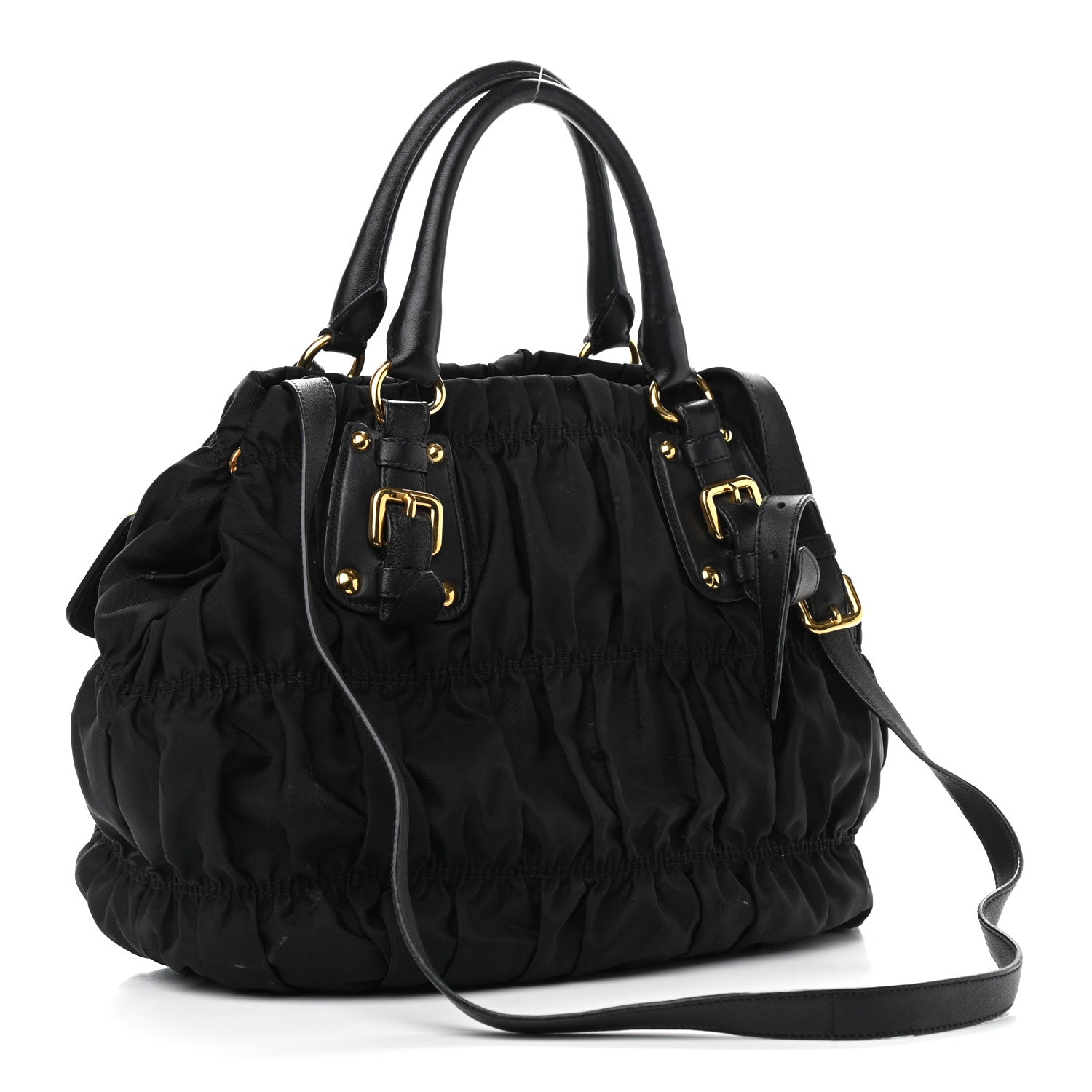 Prada Tessuto Nylon Gaufre Tote Black 2 of 12