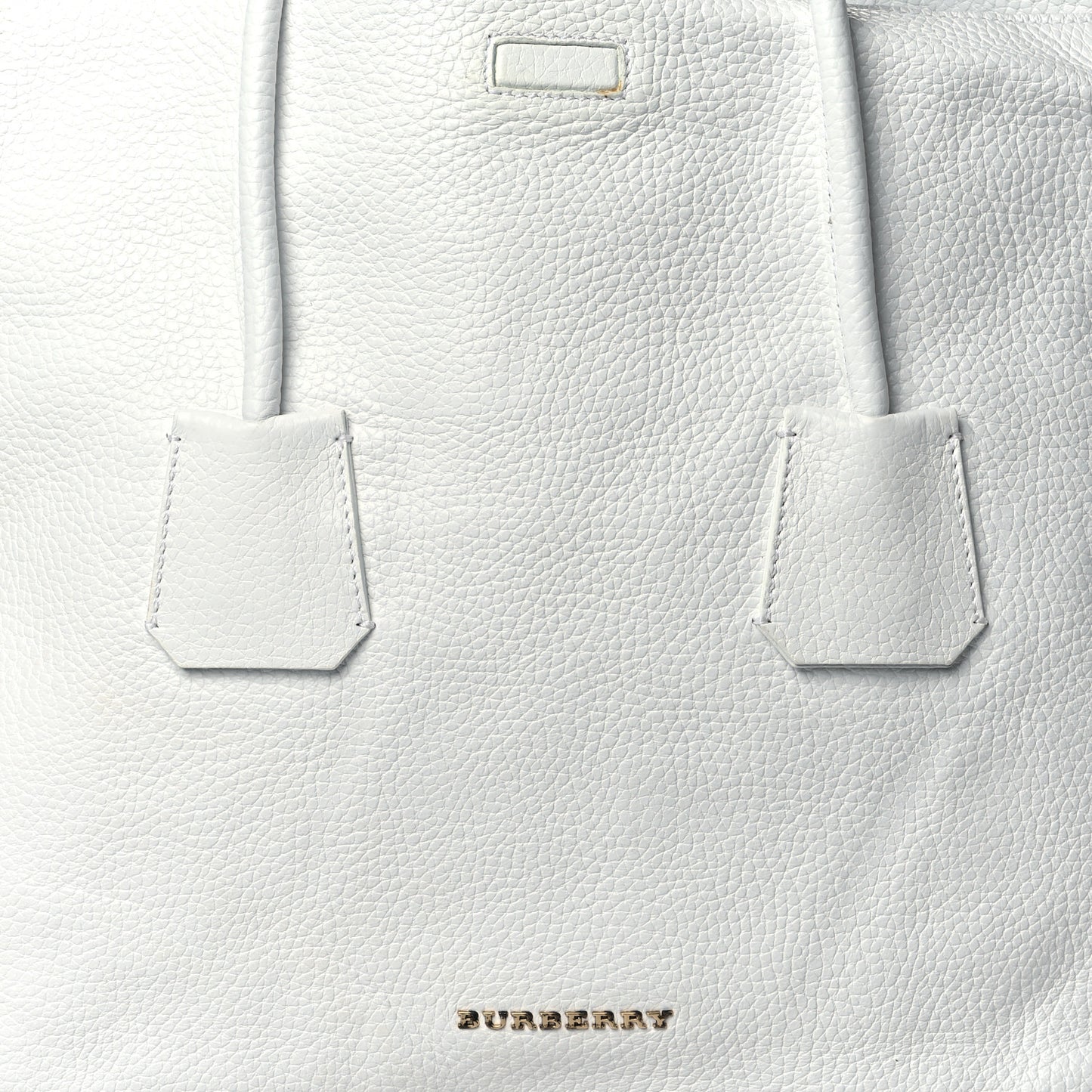 London Grainy Calfskin Medium Baynard Tote White