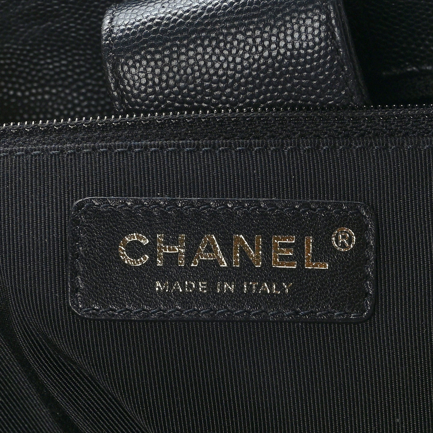 Caviar Quilted In Out Flap Shopping Tote Black