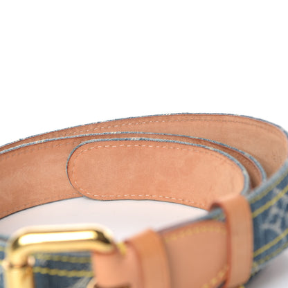 Louis Vuitton Monogram Denim Belt 90 36 Blue 10 of 12