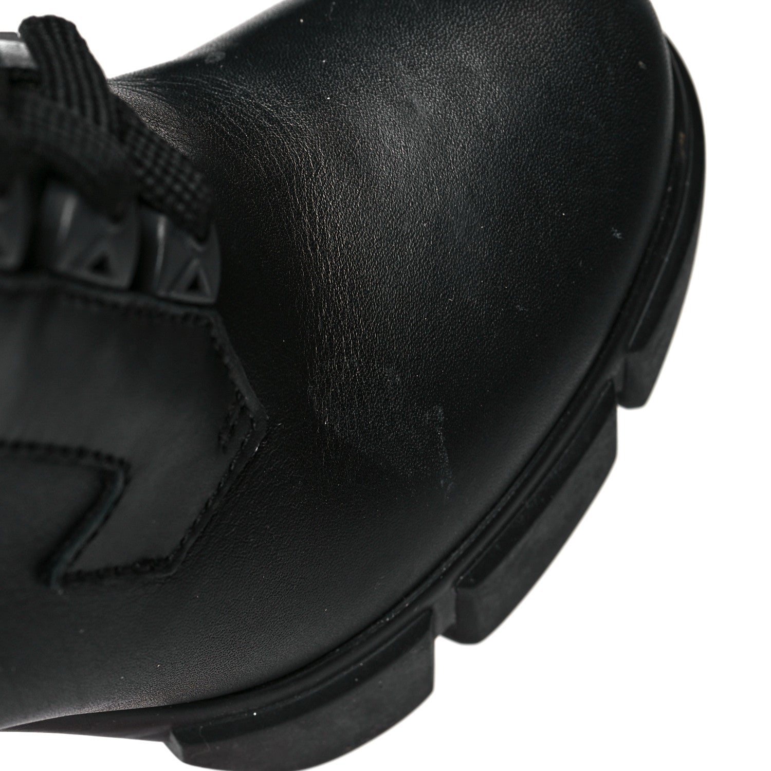 Prada Vitello Montana Neoprene Lace Up Chelsea 110mm Ankle Boots 39 Black Arancio 10 of 11