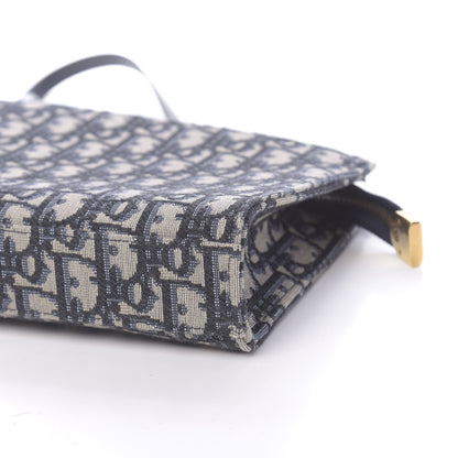 Christian Dior Oblique Zipped Pouch Clutch Blue 9 of 10