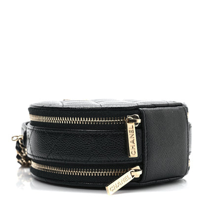 Chanel Caviar Quilted Round Handle With Care Vanity With Chain Black 4 of 10