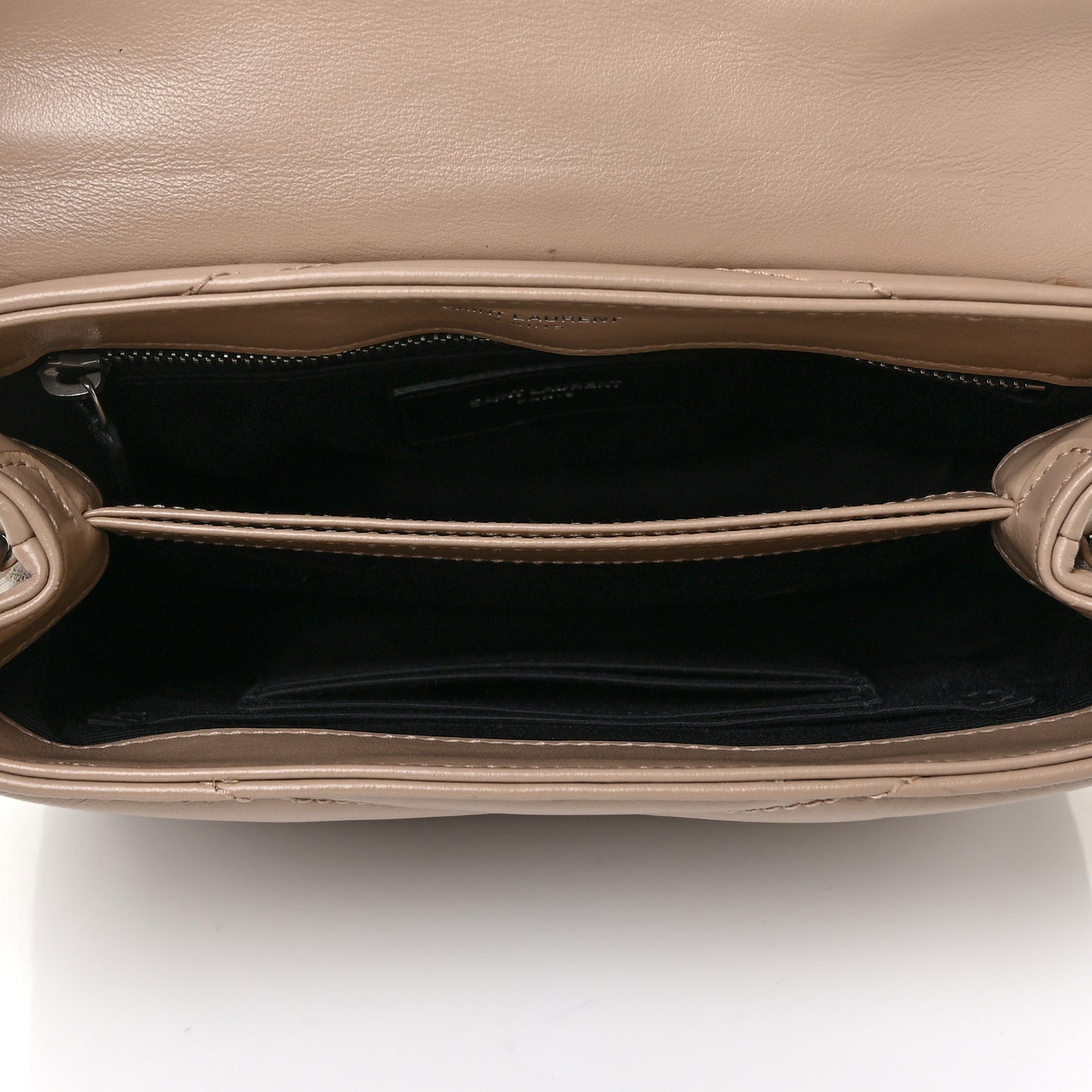 Calfskin Y Quilted Monogram Toy Loulou Crossbody Bag Dark Beige