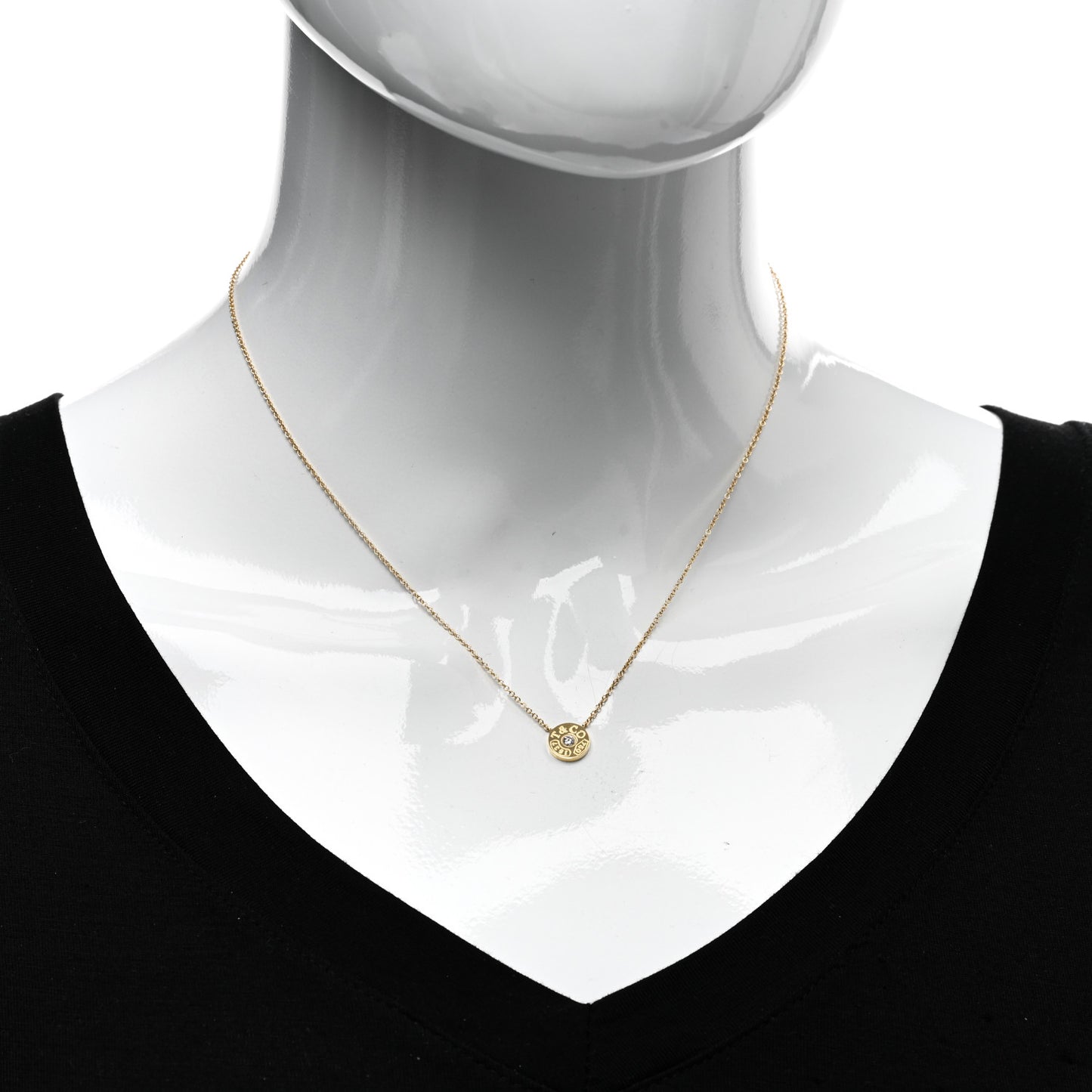 18K Yellow Gold Diamond 1837 Circle Pendant Necklace