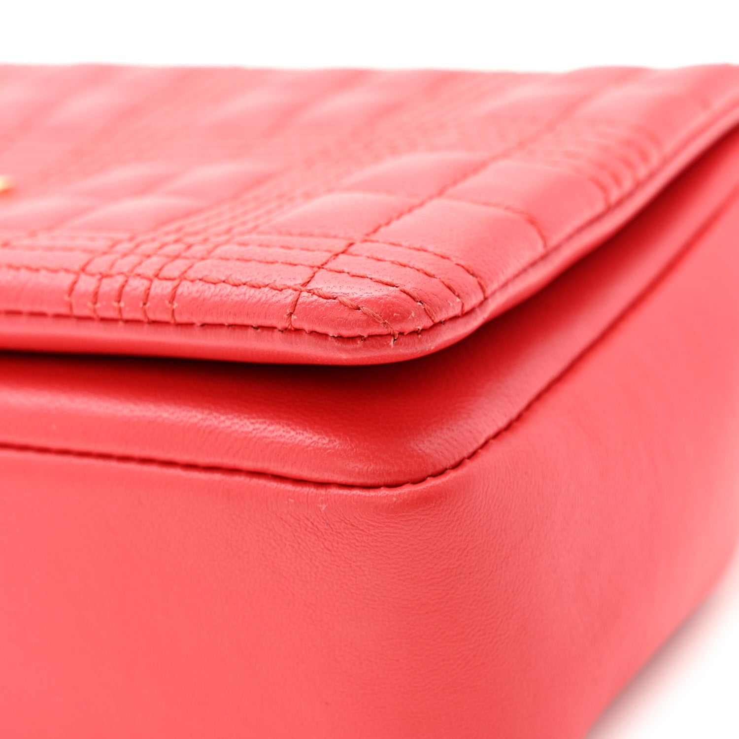Burberry Lambskin Quilted Small Lola Bag Bright Red 11 of 15