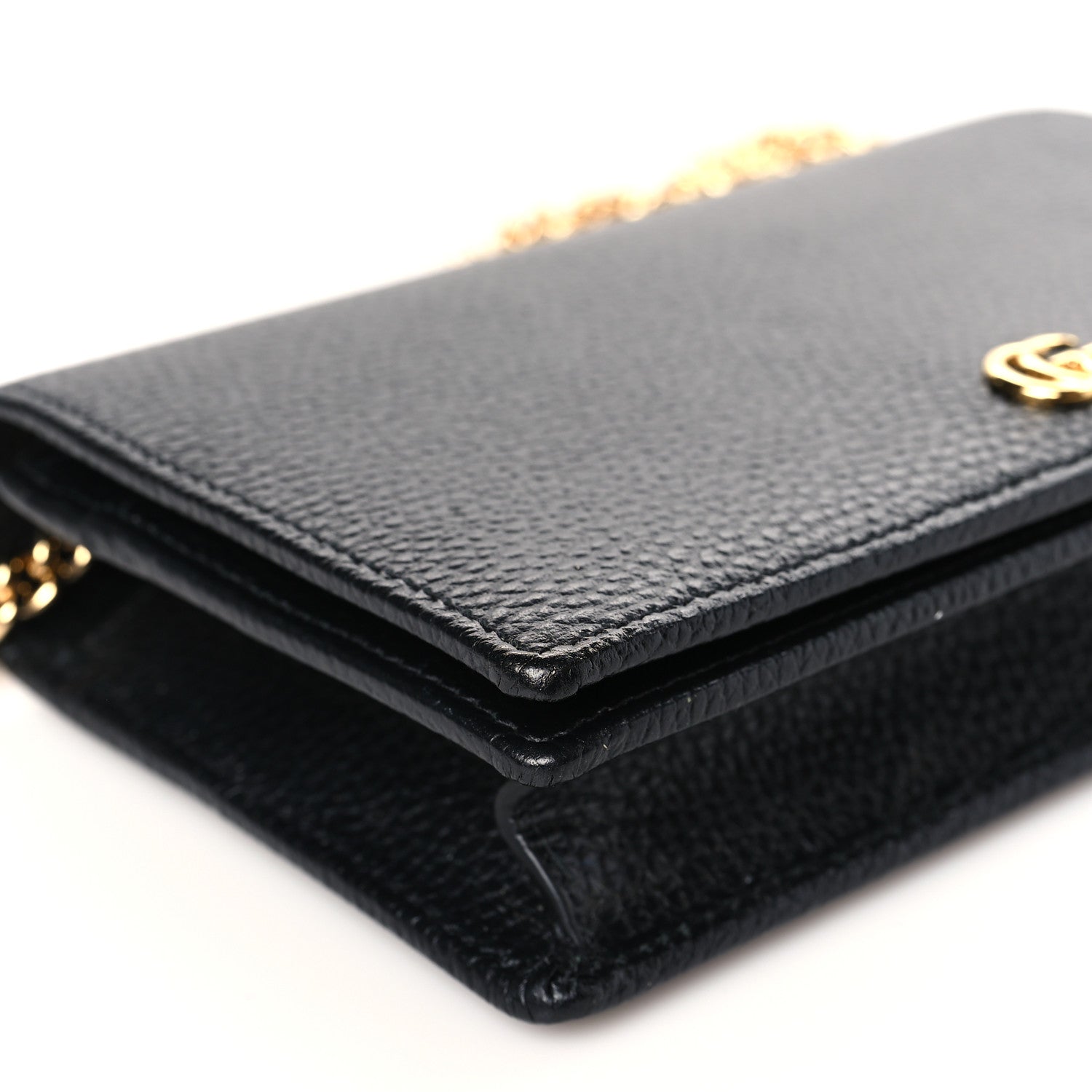 Gucci Calfskin Mini GG Marmont Chain Wallet Black 7 of 8