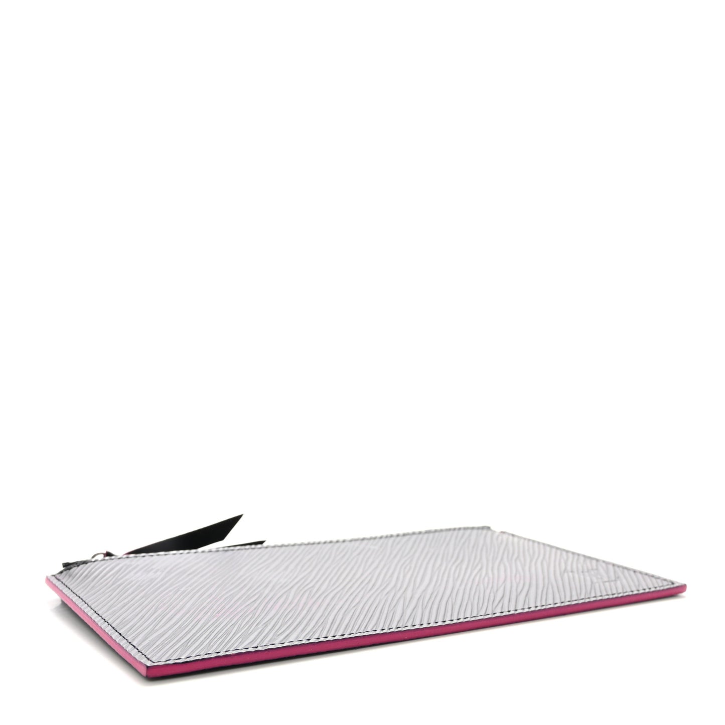 Epi Felicie Chain Wallet Zippered Insert Black Hot Pink