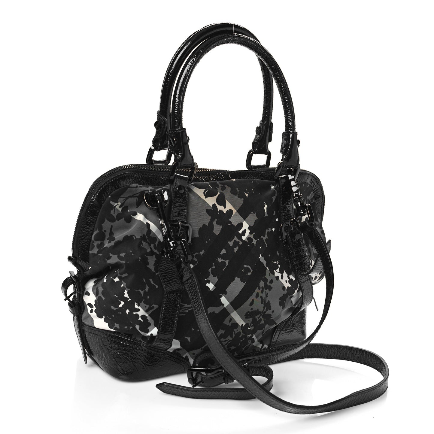 Nylon Beat Check Floral Florence Tote Black
