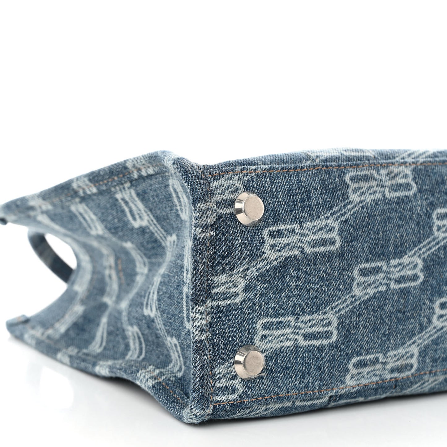 Bleached Denim BB Monogram Small Hardware Tote Blue