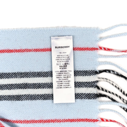 Burberry Cashmere Small Icon Stripe Scarf Pale Blue 3 of 3