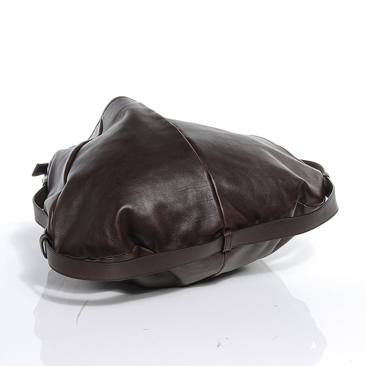 Leather Mombasa Horn Bag Dark Brown