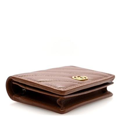 Gucci Azalea Calfskin Matelasse Diagonal GG Marmont Card Case Wallet Cuir 4 of 7