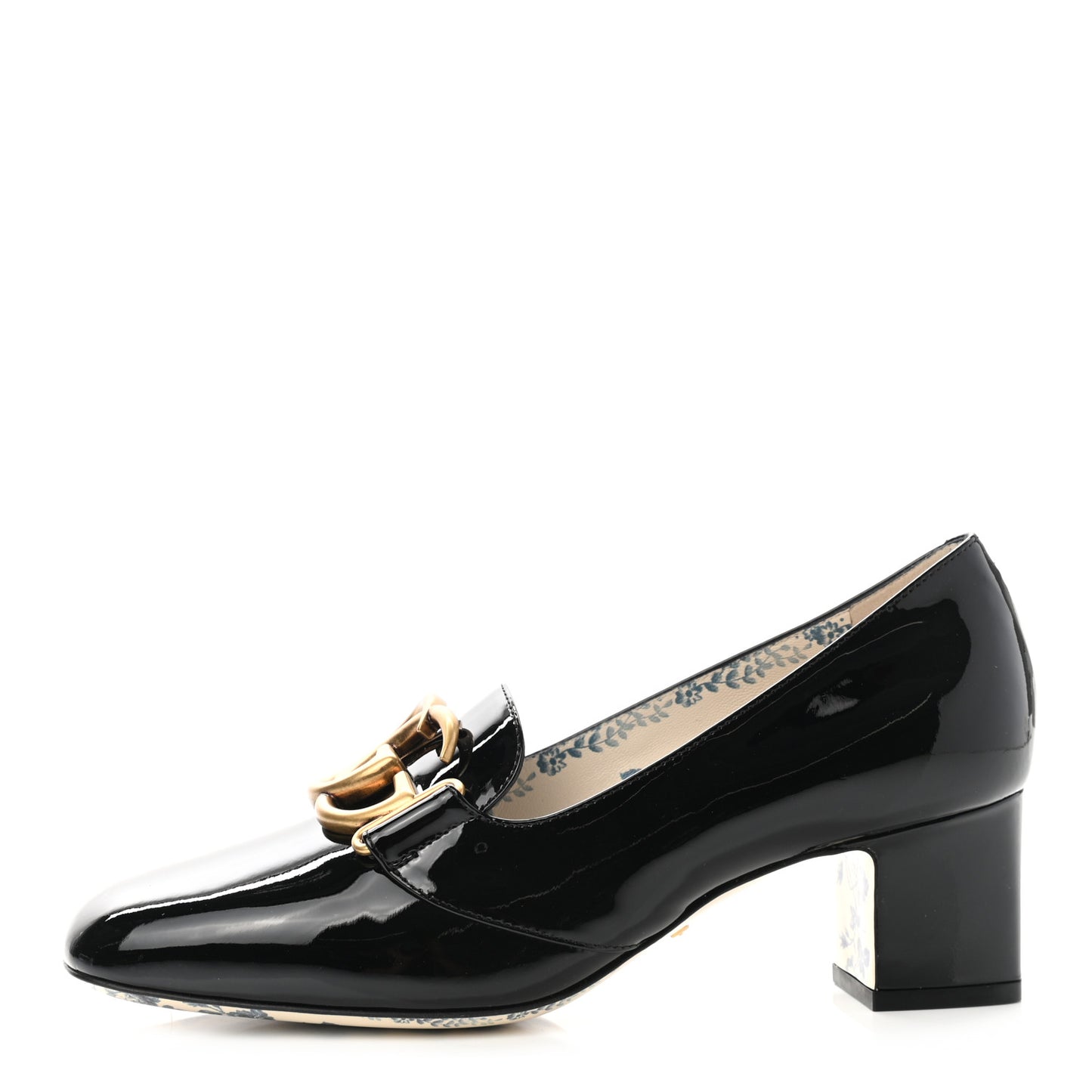 Vernice GG Victoire 55mm Loafer Pumps 37.5 Black