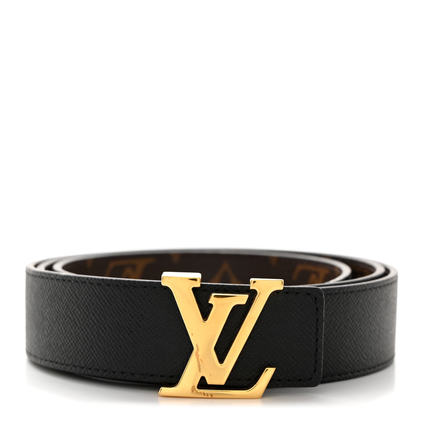 Calfskin Monogram 30mm LV Initiales Reversible Belt 90/36 Black