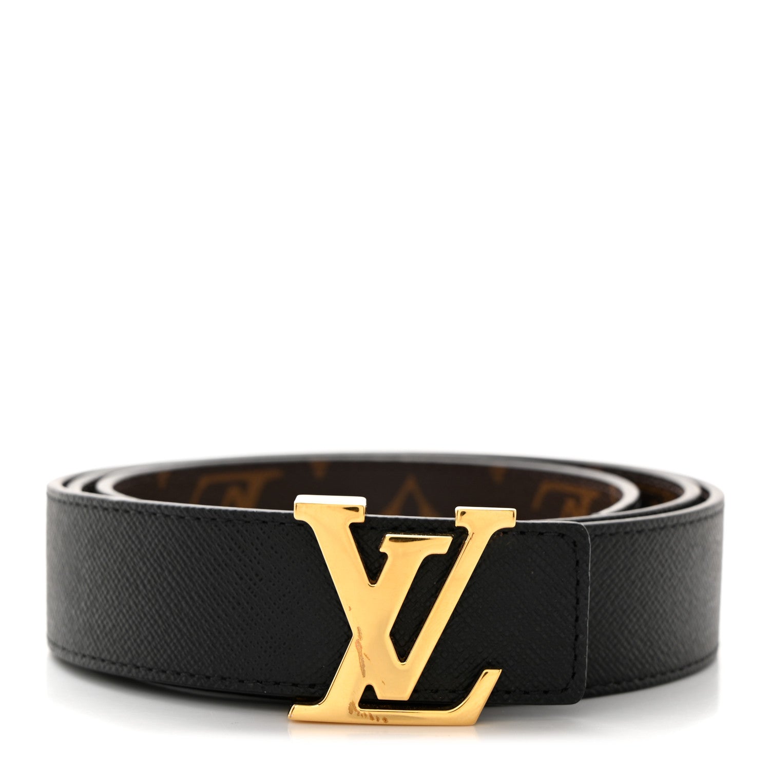 Louis Vuitton Calfskin Monogram 30mm LV Initiales Reversible Belt 90/36 Black 1 of 9