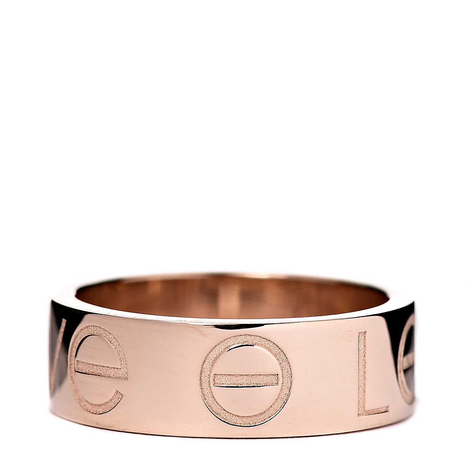Cartier 18K Pink Gold 5.5mm Engraved LOVE Ring 46 3.75 3 of 4
