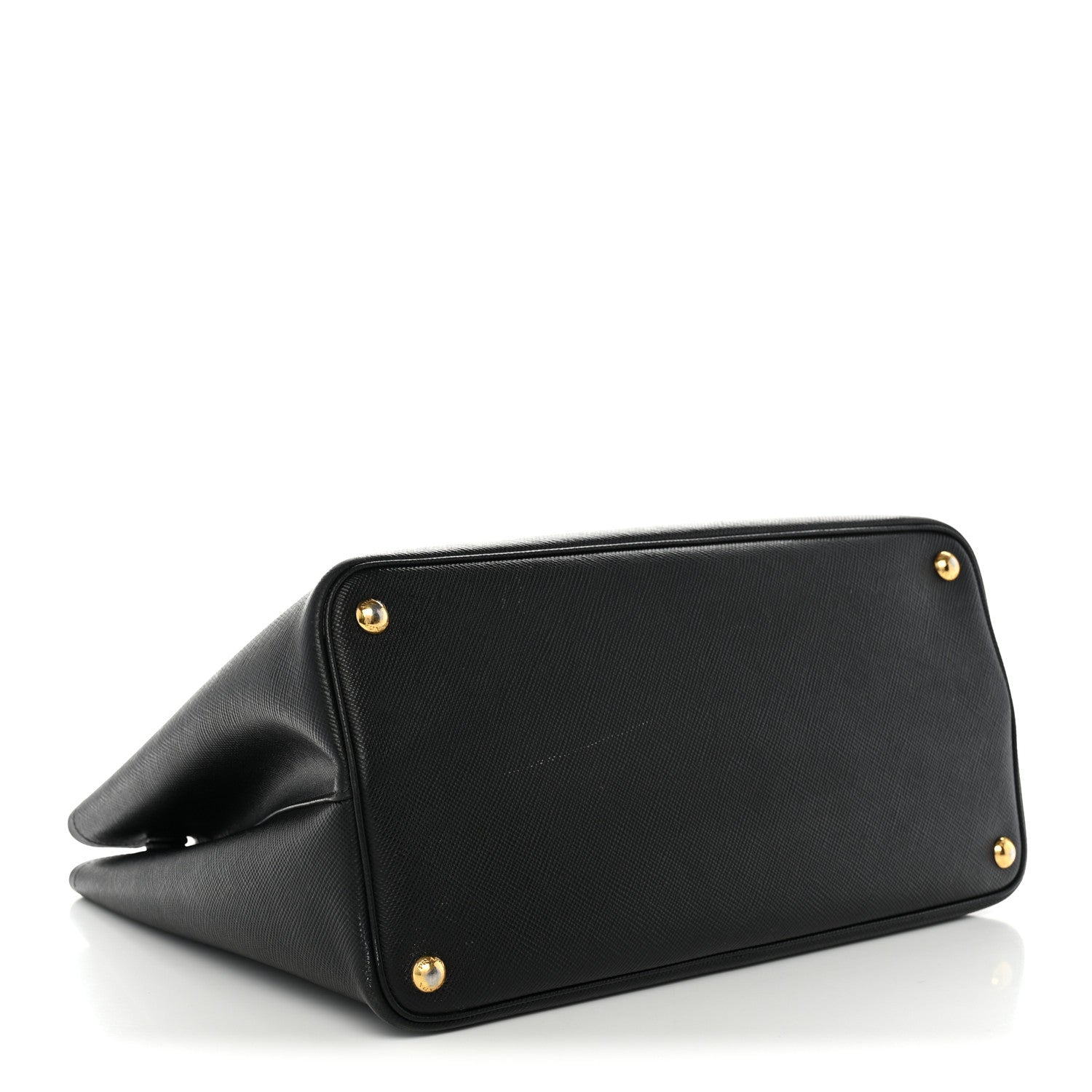 Prada Saffiano Cuir Large Double Bag Black Fuoco 4 of 14