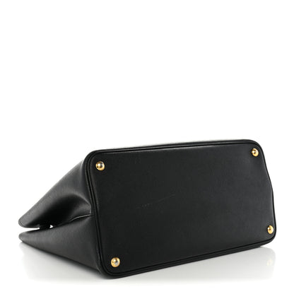 Prada Saffiano Cuir Large Double Bag Black Fuoco 4 of 14