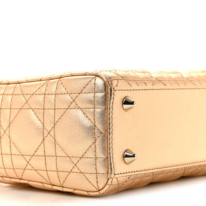 Christian Dior Metallic Lambskin Cannage Small My ABCDior Lady Dior Rose Gold 9 of 12