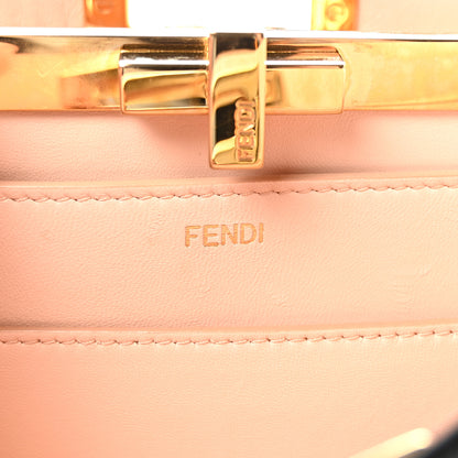 Fendi Vitello Seta Shiny Nappa Medium Peekaboo I SEE U Satchel Black Light Rose 6 of 9