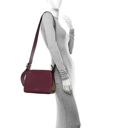 Burberry Soft Grain Calfskin House Check Small Helmsley Crossbody Dark Plum 3 of 10