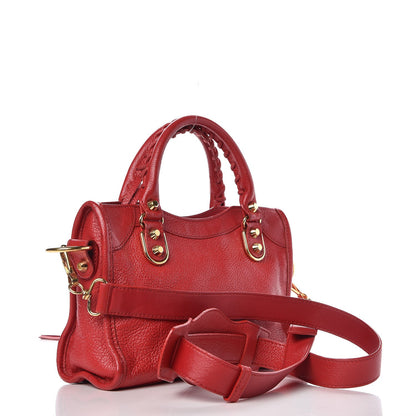 Balenciaga Chevre Gold Metallic Edge Hardware Mini City Rouge Grenade 4 of 8