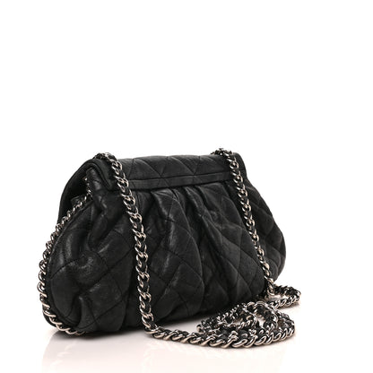 Chanel Washed Lambskin Quilted Medium Chain Around Messenger Black 3 of 9