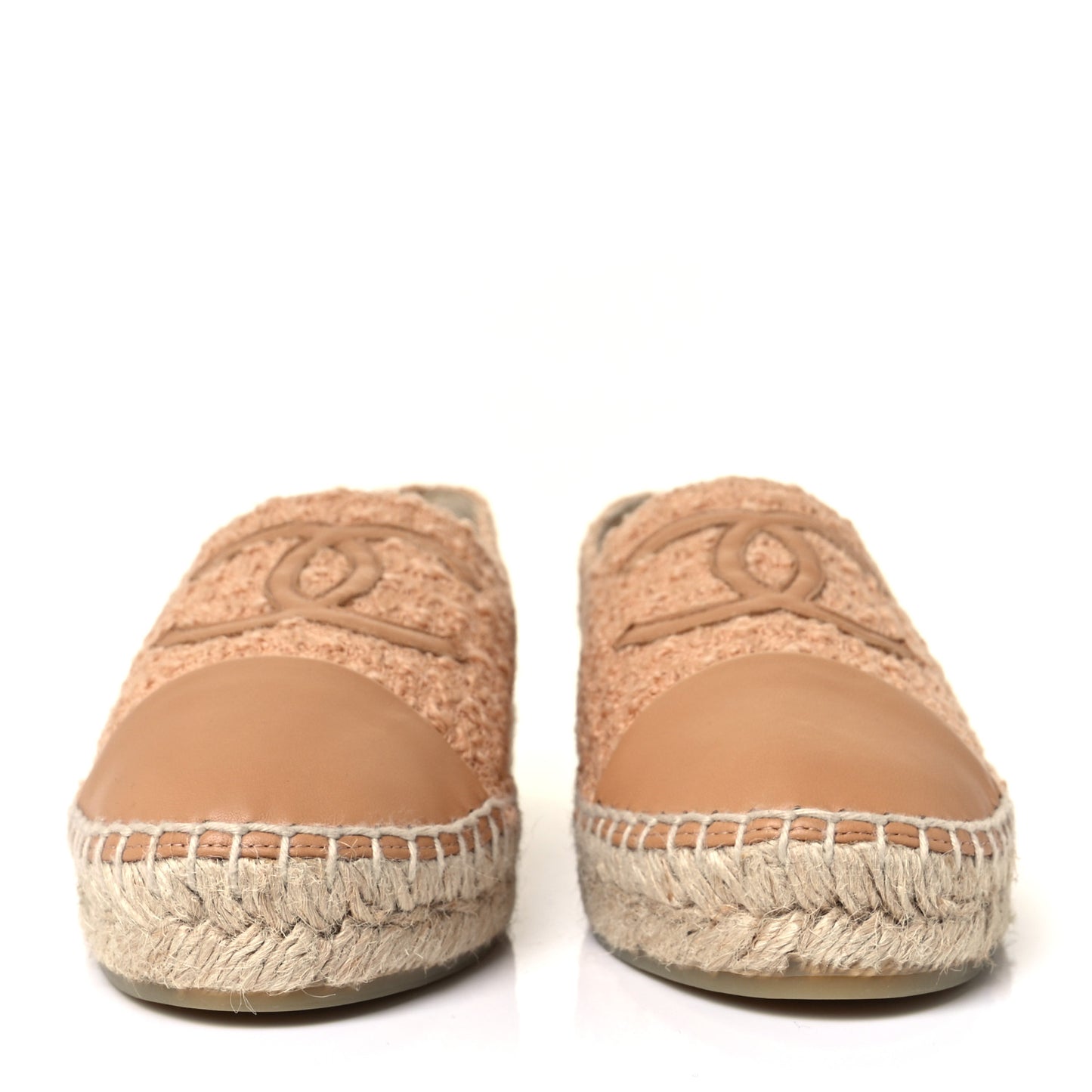 Tweed Lambskin CC Espadrilles 40 Dark Beige Light Brown