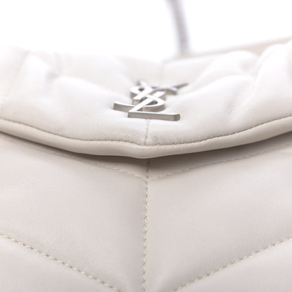 Saint Laurent Lambskin Quilted Toy Loulou Puffer Monogram Chain Satchel Crema Soft 13 of 13