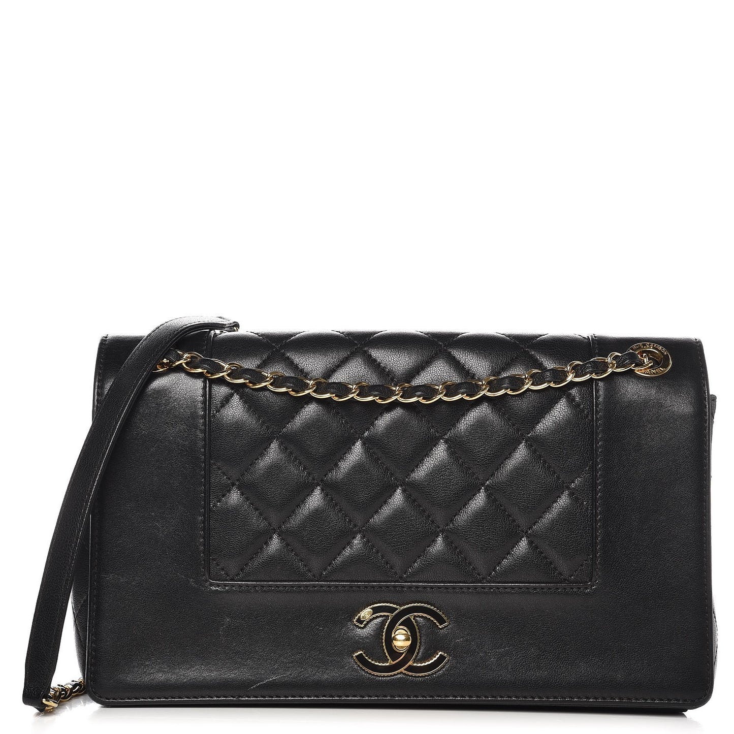 Sheepskin Quilted Vintage Mademoiselle Flap Black