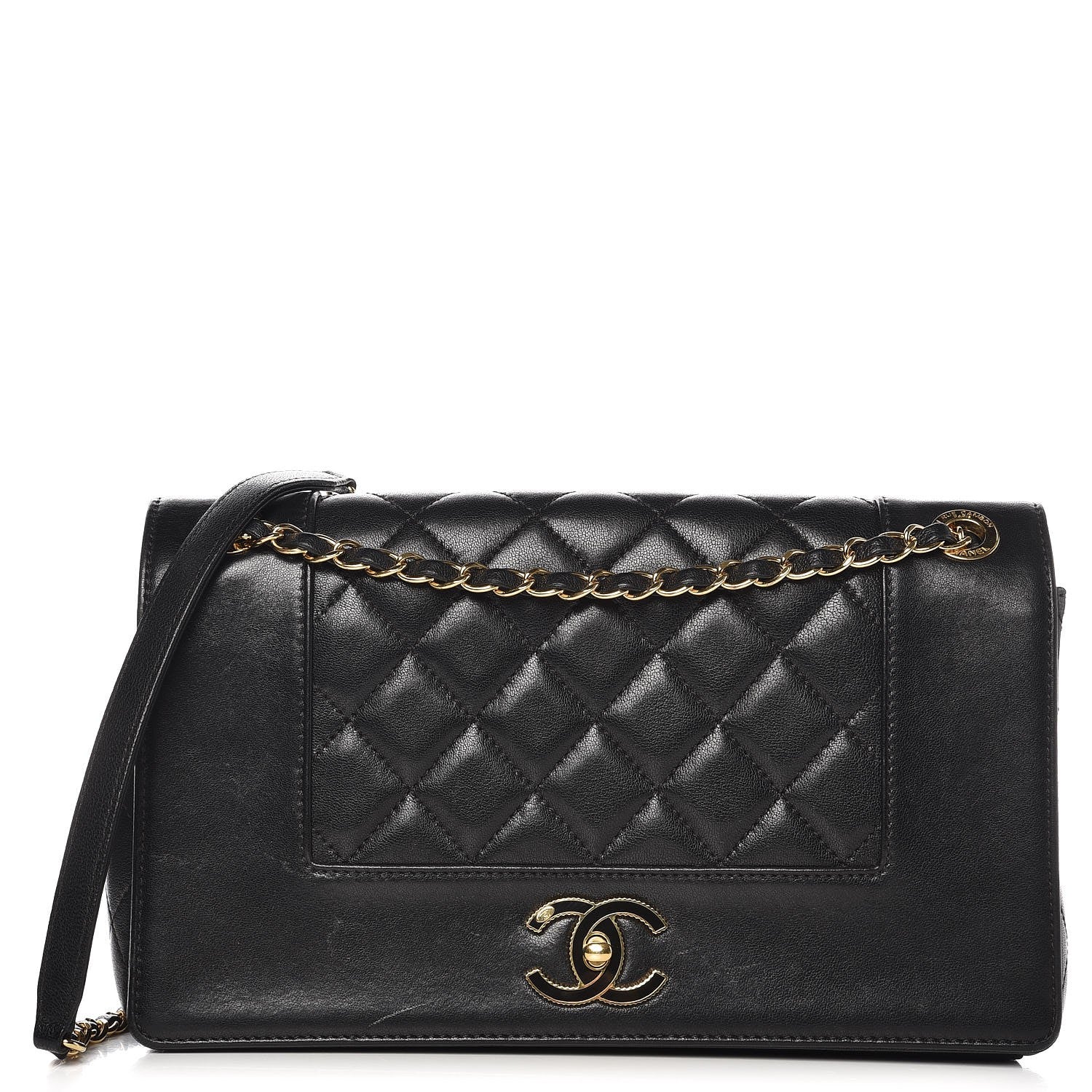 Chanel Sheepskin Quilted Vintage Mademoiselle Flap Black 1 of 8