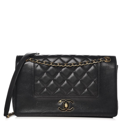 Chanel Sheepskin Quilted Vintage Mademoiselle Flap Black 1 of 8