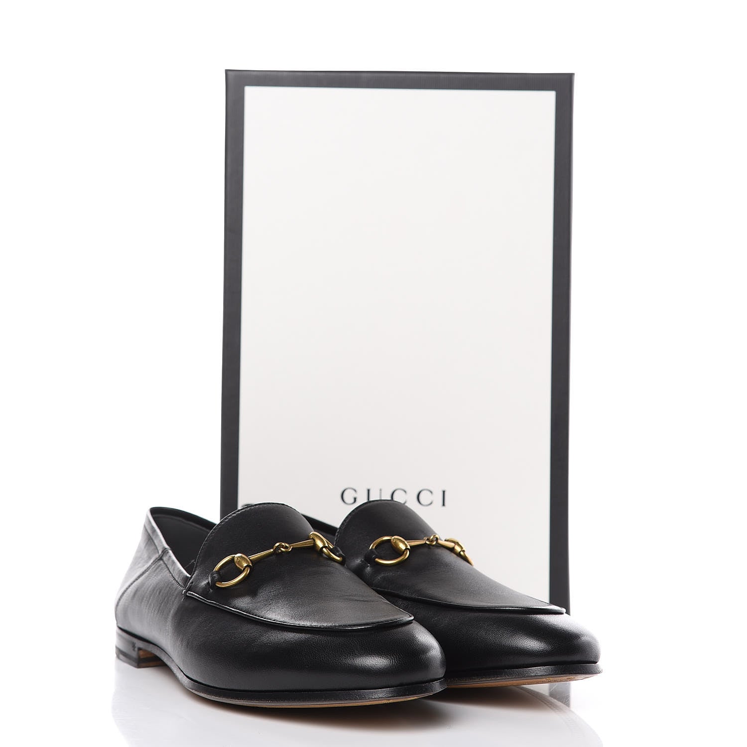 Gucci Lambskin Womens Brixton Horsebit Loafers 39 Black 10 of 10