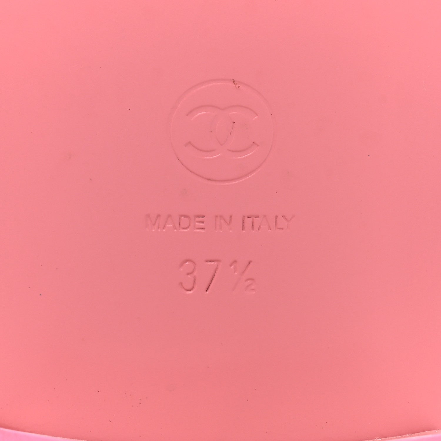 Chanel Cotton Logo Mule Sandals 37.5 Pink White 6 of 11