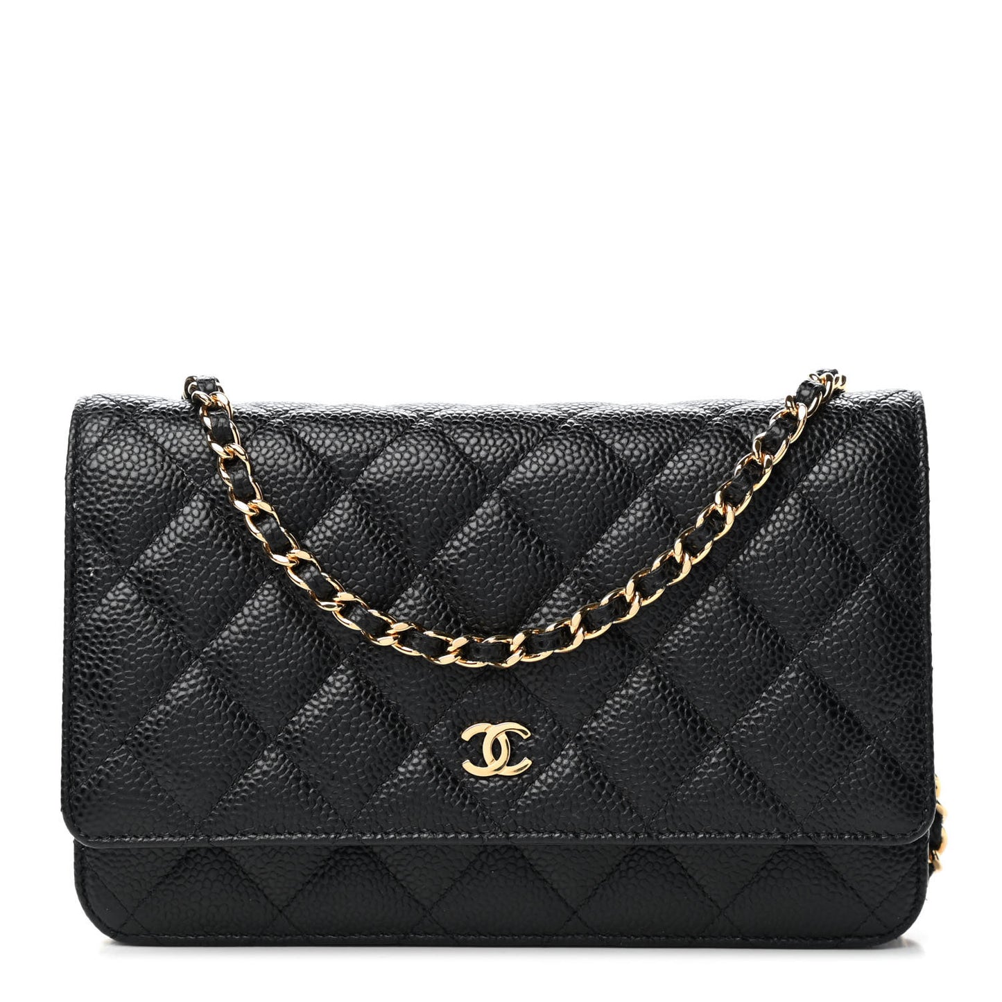 Caviar Quilted Wallet On Chain WOC Black