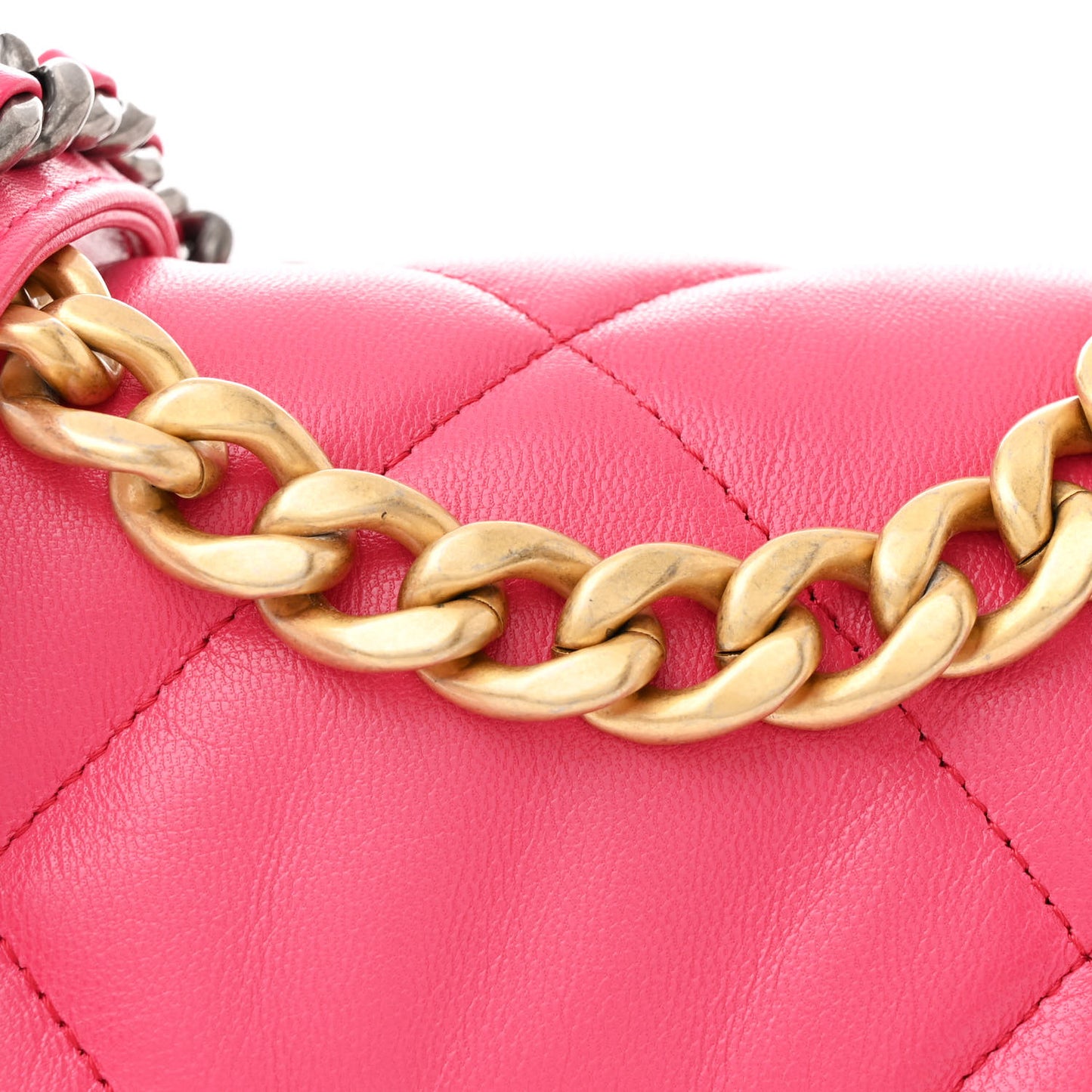 Goatskin Quilted Medium Chanel 19 Flap Dark Pink