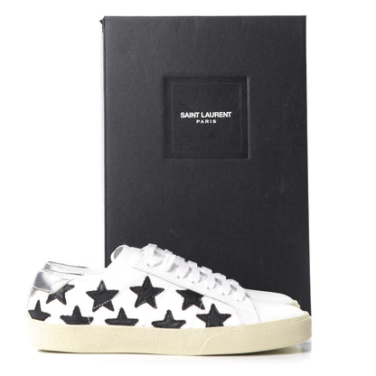 Saint Laurent Calfskin Star Court Sneakers 36 White Black 11 of 11