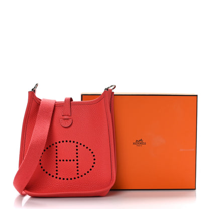 Hermes Taurillon Clemence Evelyne TPM Rouge Pivoine 10 of 10