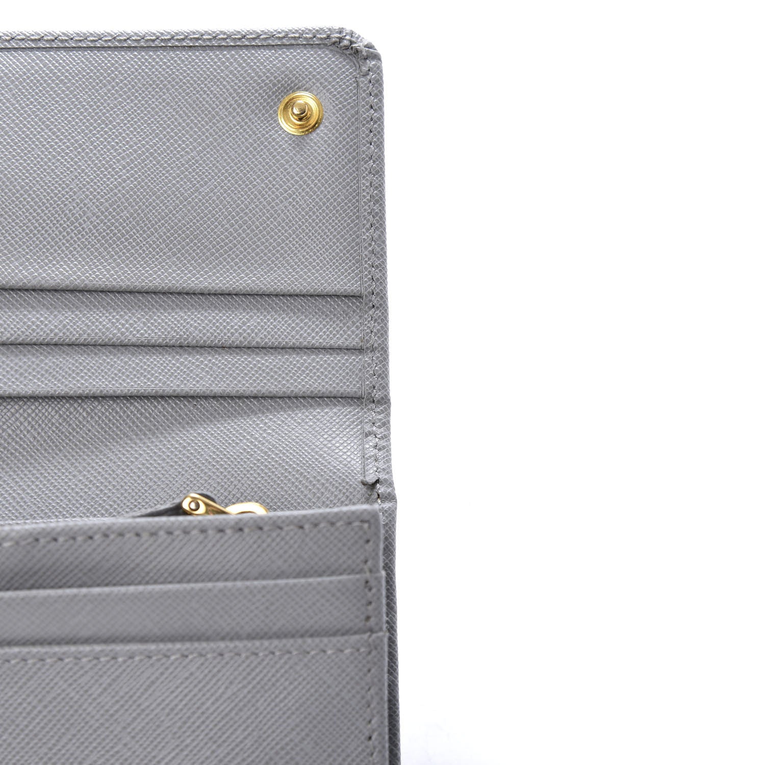 Prada Saffiano Metal Continental Flap Wallet Granito 8 of 8