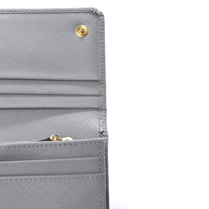 Prada Saffiano Metal Continental Flap Wallet Granito 8 of 8
