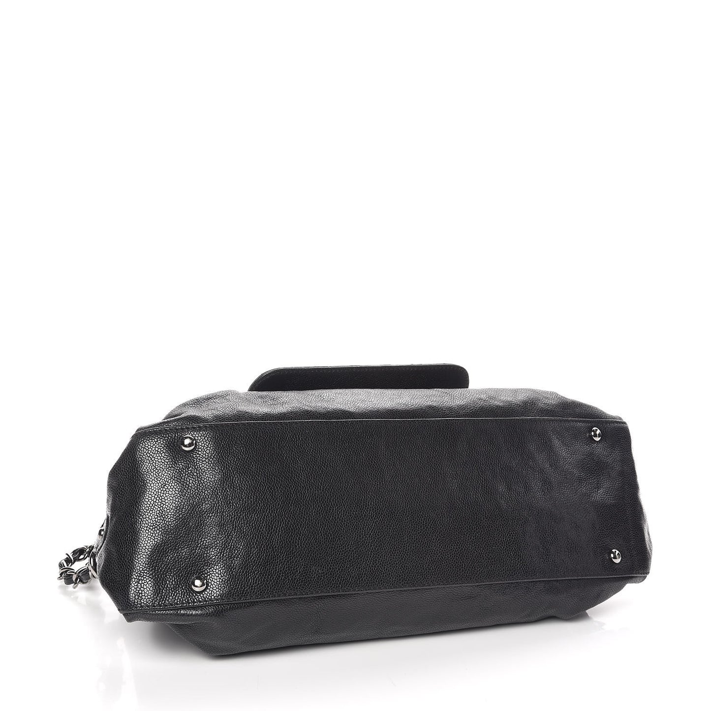 Glazed Caviar Pocket In The City Shoulder Bag Black