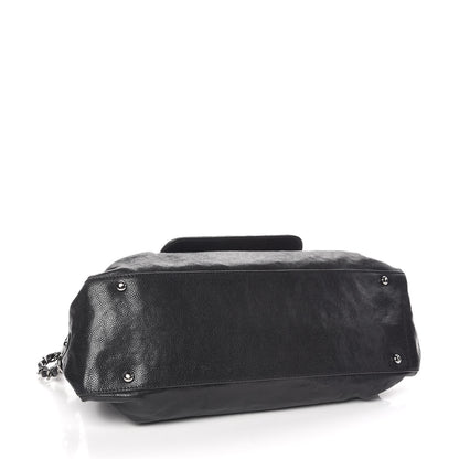 Chanel Glazed Caviar Pocket In The City Shoulder Bag Black 4 of 9